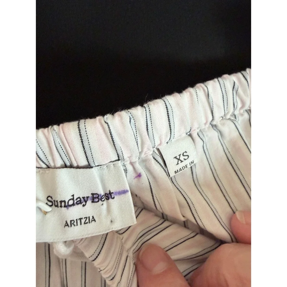 Sunday Best‎ Bloomer Shorts Women XS Espresso Pinstripe Aritzia Loungewear New
